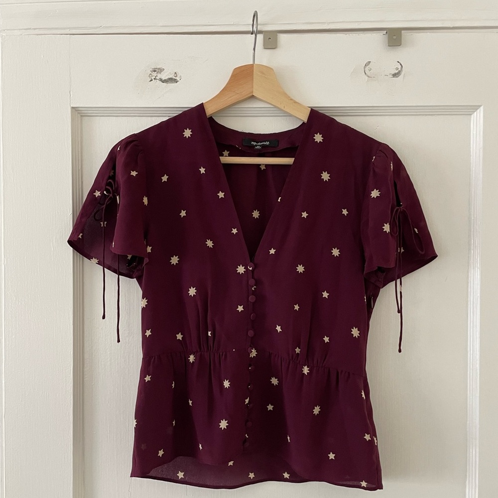 Maroon silk top